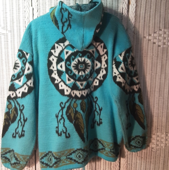 NAVAJO COMFY KNIT ZIPPER SWEATER L - Picture 2 of 4